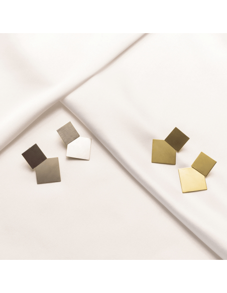 PLATTITUDE earrings Minimalist, handcrafted - Monom