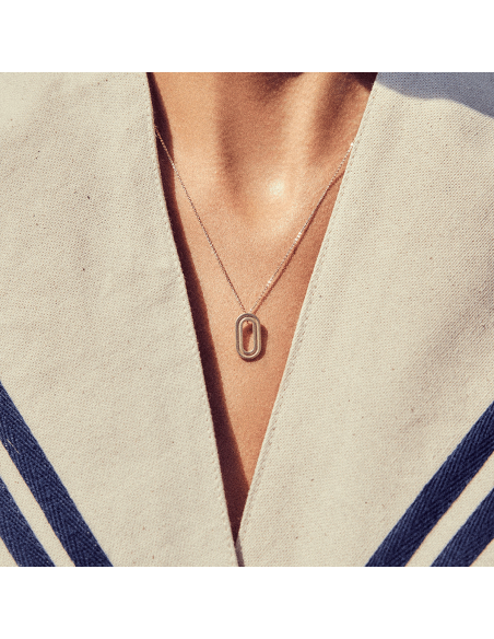 Labyrinth Oval Small Pendant Minimalist, handcrafted - Monom