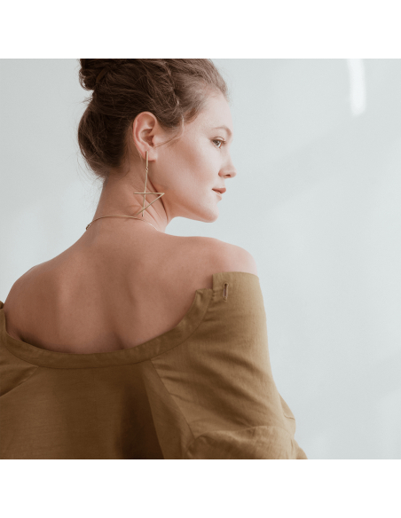 ALPHABET RHYTHM earrings Minimalist, handcrafted - Monom