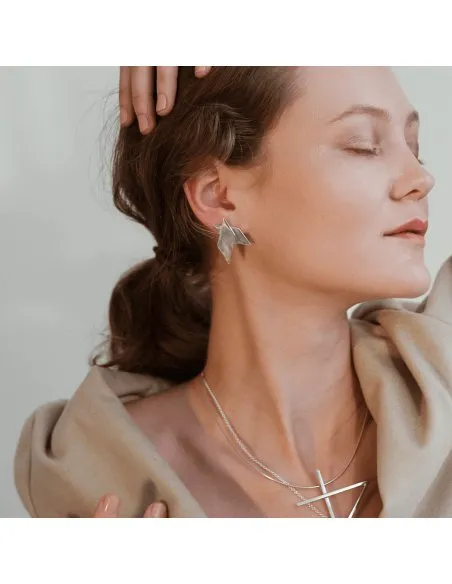 ALPHABET STRENGTH earrings Minimalist, handcrafted - Monom