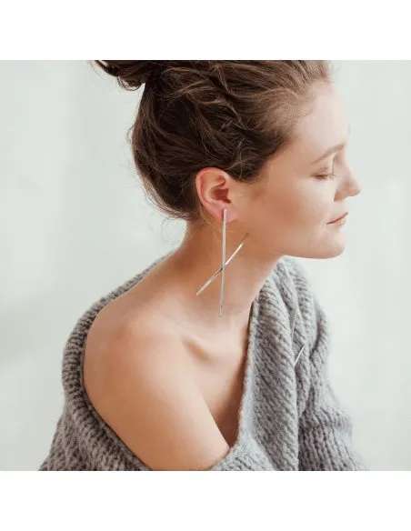 ALPHABET X earrings Minimalist, handcrafted - Monom