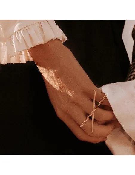 Inel ALPHABET X Minimal, realizat manual. - Monom