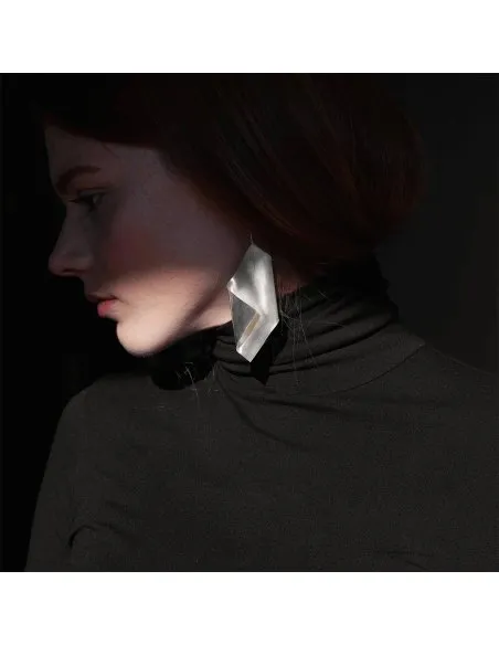 Cercei IMPERFECT LEAF Minimal, realizati manual - Monom