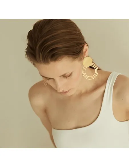 Labyrinth Saturnalia Small Minimal Earrings, Handmade by Monom