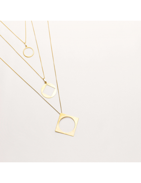 PLATTITUDE C-SQUARED Minimal Necklace, Handmade by Monom