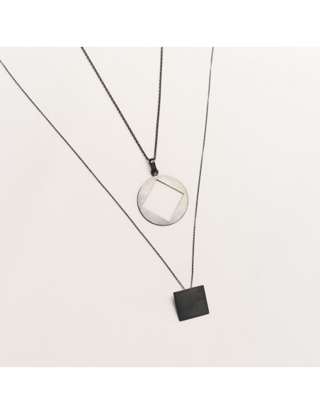 PLATTITUDE C-SQUARED Minimal Necklace, Handmade by Monom