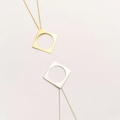 PLATTITUDE S-CIRCLED Minimal Necklace, Handmade by Monom 2