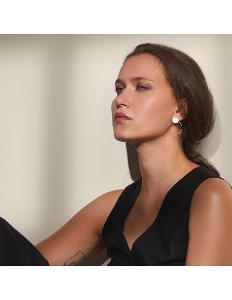 Cercei PLATTITUDE DOUBLE CIRCLE Minimal, realizati manual. - Monom
