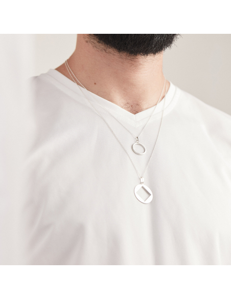 PLATTITUDE EMPTY Minimal Necklace, Handmade by Monom