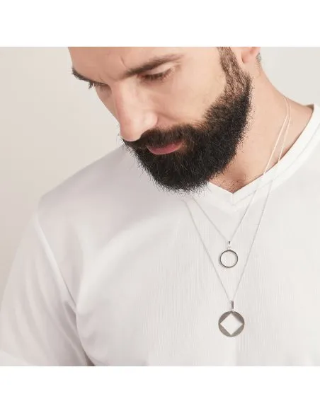 PLATTITUDE C-SQUARED Minimal Necklace, Handmade by Monom