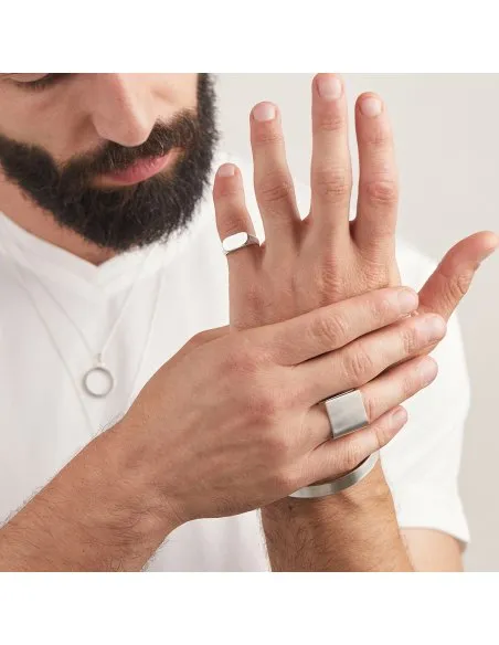 Inel PLATTITUDE patrat, Minimal, realizate manual. - Monom