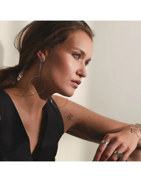 OVERSIZED CIRCLE earrings  Minimalist, handcrafted - Monom