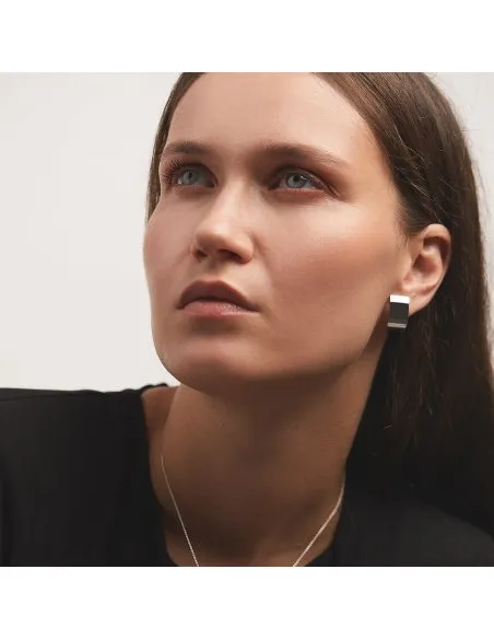 PLATTITUDE RECTANGLE Minimal Earrings, Handmade by Monom