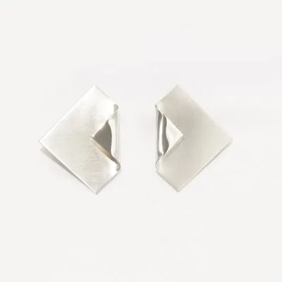 IMPERFECT SQUARE earrings Minimalist, handcrafted - Monom 2