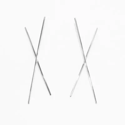 ALPHABET X earrings Minimalist, handcrafted - Monom 2
